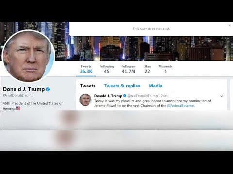 شاهد حساب ترامب على تويتر يتوقف عن العمل 11 دقيقة
