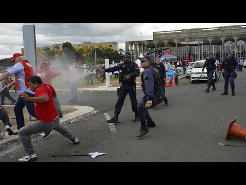 clashes break out at protest against new labour law