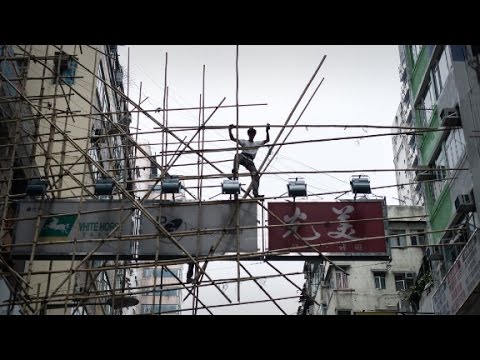 hong kongs death defying bamboo scaffolding