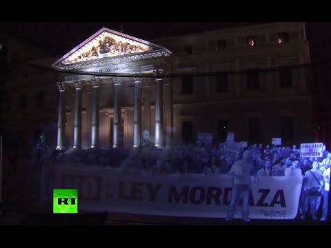 thousands join virtual demo against new protest law in spain