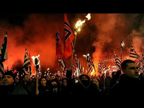 neonazi golden dawn march against migrants in athens