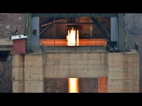 celebrates rocket engine test