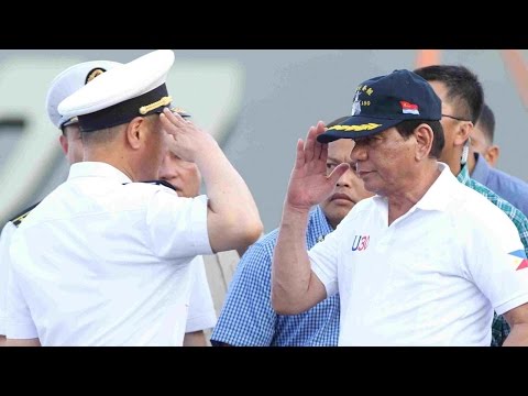 philippine president duterte visits chinese warship docked in hometown