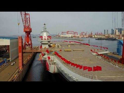 domesticallybuilt aircraft carrier launch ceremony