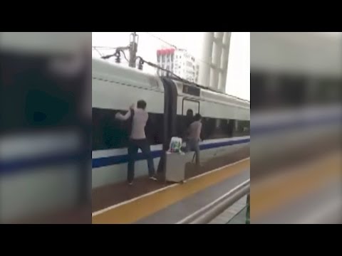 commuter gets finger stuck