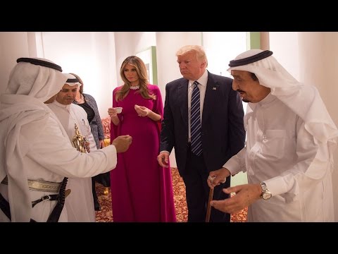 melania and donald trump were served arabic coffee