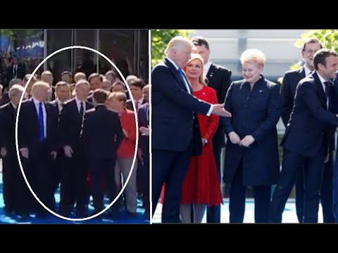 that awkward moment when macron swerves trump