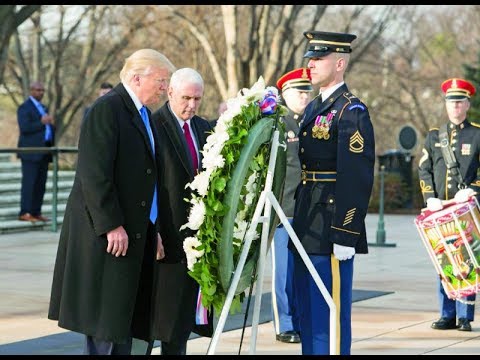 president donald trump speaks at wreath laying ceremony