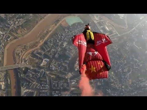 wingsuit flying world cup attracts international daredevils in sw china