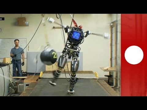 humanoid robot negotiates outdoor rough terrain with ease