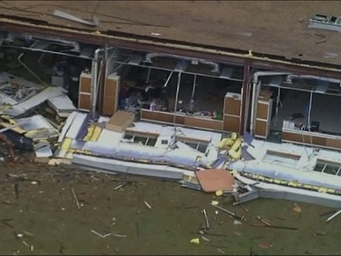 aerials show texas tornado damage