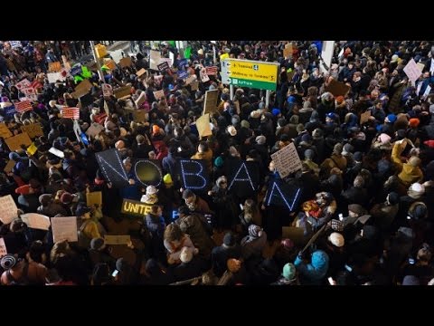 protesters storm airports nationwide