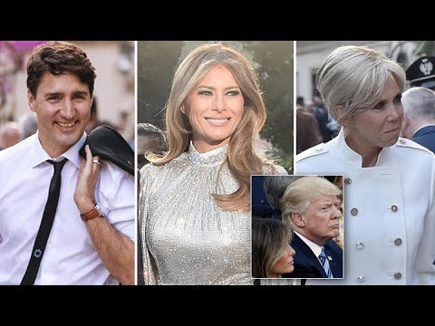 trump upstaged by suave trudeau as mrs macron and melania glam up