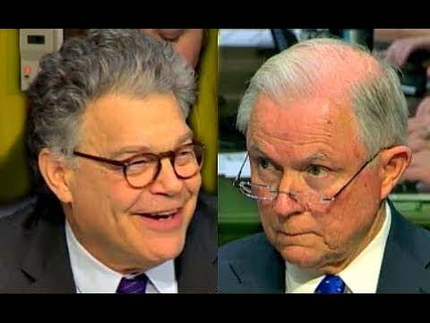 al franken laughs at jeff sessions trying to answer